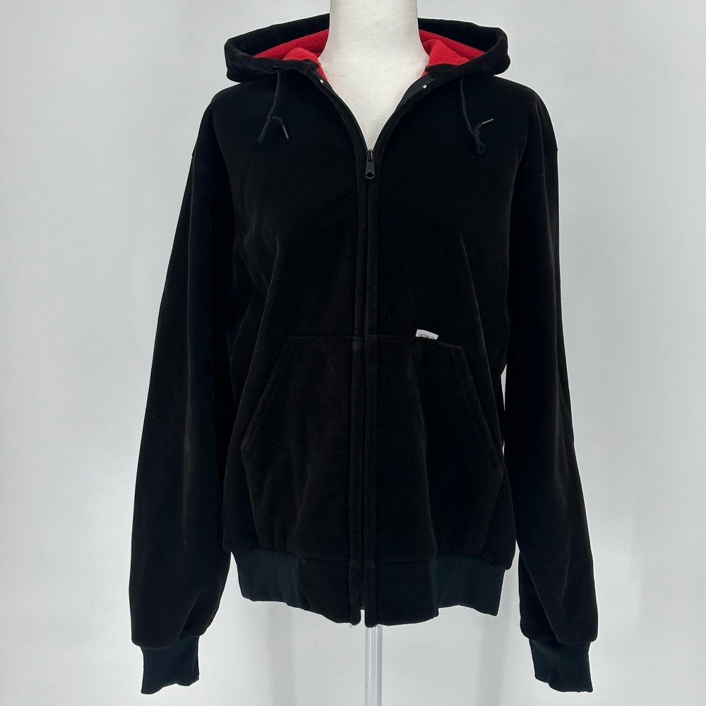 Vintage Carhartt USA Fleece Lined Full Zip Hoodie Jacket Black Men's L
